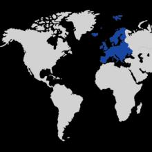Carte de l'Europe en russe